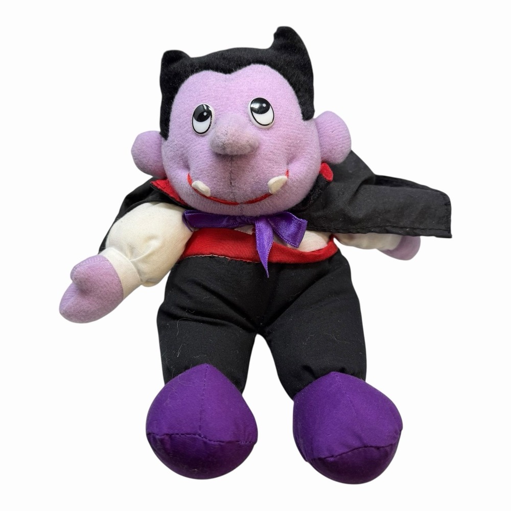 CAP Vampire Plush Stuffed Toy Purple Vampire in Black Cape and‎ Bow Tie